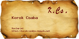 Korok Csaba névjegykártya